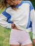 'Nocturne' Cropped Colour Block Sweatshirt - Celes Fashion